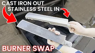Replace Cast Iron BBQ Grill Burners with Stainless Steel - Bull Cal Flame Blaze Turbo Char Broil