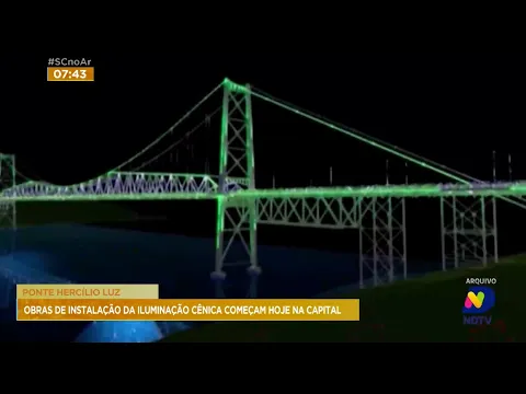 Ponte Hercílio Luz: obras de instalação da iluminação cênica começam nesta segunda em Florianópolis