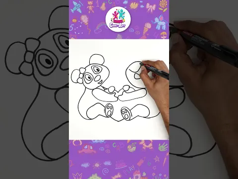 ✏️How to Draw Cute Pandas🐼 | पांडा की ड्राइंग Kaise Banate Hain | #shorts #chikidoodle