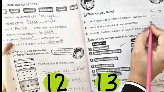 حل نشاط انكليزي خامس ابتدائي ص 12 و 13  حل نشاط انكليزي خامس ابتدائي ص 12 و 13