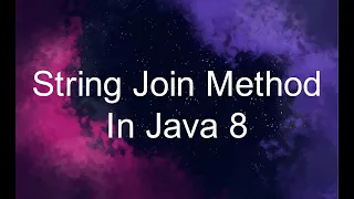 String Join Method In Java 8 Using Binod