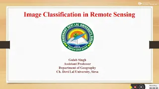 Image Classification Image Processing in Remote Sensing by Dr Gulab Singh
