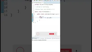 Display Alphabets a to z using loop Alphabets in Lower Case