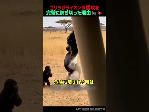 【ゴリラがライオンの猛攻を完璧に防ぎ切った理由】