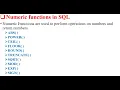 Numeric Functions in SQL