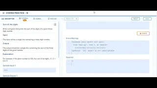 sum of the digits coding practice 1E