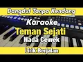 Download Lagu Karaoke - Teman Sejati Nada Cewek Qasidah Tanpa Kendang Lirik Berjalan