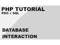 PHP PDO SQL Tutorial