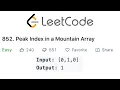 LeetCode Peak Index in a Mountain Array Explained - Java