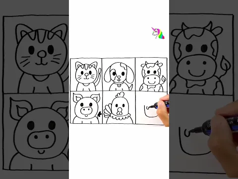 Farm animals Drawing for kid #art #coloring #drawing #drawing #coloring #howtodraw