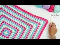 How To Crochet A Fast and Easy Blanket Multi Color Granny Square