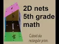 Rectangular prism cuboid net folded into a 3D object for 5th grade math computer animation