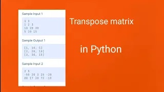 Transpose matrix in python