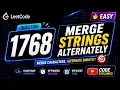 1768 Merge Strings Alternately LeetCode Problem Solving Playlist Easy and Optimized Solution