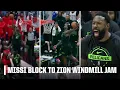 ZION WILLIAMSON WINDMILL DUNK AFTER YVES MISSI VOLLEYBALL SPIKE BLOCK