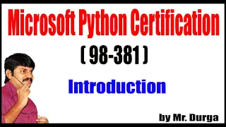 Python Certification Introduction to Microsoft Python Certification by Durga Sir