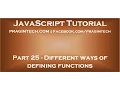 Different ways of defining functions in JavaScript
