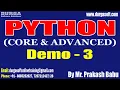 PYTHON tutorials Demo - 3 by Mr Prakash Babu On 07-02-2023 10AM IST