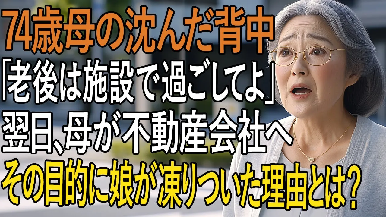 Outline Video 「老後は施設に入って」と冷たく突き放した娘…その翌日、母が“不動産会社を訪れた本当の理由”とは?