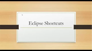 Eclipse Shortcuts for code