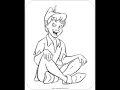 Disneyclips Peter Pan Sitting Cross-Legged Coloring Pages