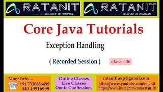 Core java Tutorials Exception Handling by Mr Ratan class-06