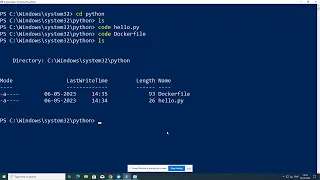 hello world using python in Docker