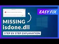isdone.dll Missing Error | How to Fix | 2 Fixes | 2021