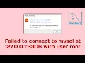 failed to connect to MySQL at 127 0 0 1 with user root in MySQL workbench Hindi