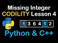 Missing Positive Integer in array Python and C Codility Solutions Lesson 4