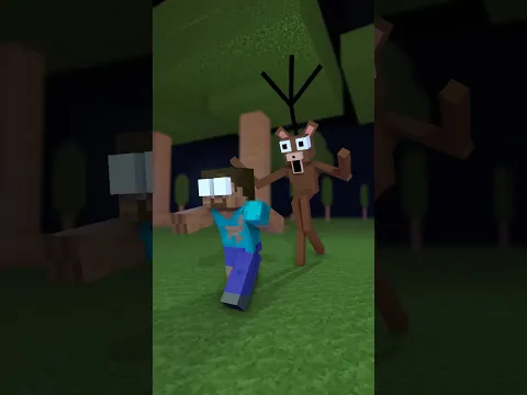 Deer Chase Herobrine #shorts #99nightintheforest #memes