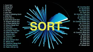 47 Sorting Algorithms Visualized in a Color Wheel - With Sound