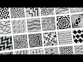 24 Easy Zentangle Patterns for Beginners Relaxing Line Art Tutorial Step-By-Step Pattern Ideas