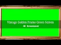 Vintage Golden Frame with Green Screen Elegant Antique Design for Creative Projects