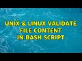 Unix Linux Validate File content in Bash Script 2 Solutions