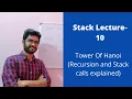 Lecture - 10 Tower of Hanoi problem With recursion and stack calls