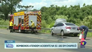 SC-283 registra acidente em Chapecó com atendimento dos bombeiros