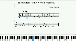 مقطوعة Theme From New World Symphony من منهاج الصف الخامس 