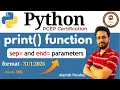 22 print Function in Python sep end Parameters Python PCEP Certification PCEP-30-02