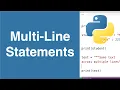 Multi-Line Statements Python Tutorial