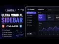 Build an Ultra Minimal Expandable Sidebar with HTML CSS Step-by-Step Tutorial