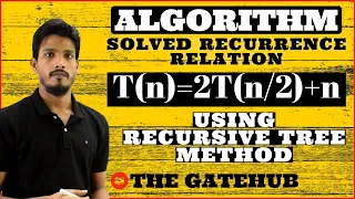 Recurrence Relation T n 2T n Recursive Tree Method GATECSE DAA