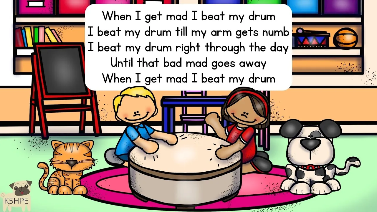 Music: When I Get Mad I Beat My Drum, Vocal Music Education, Children Singing Chanting Drumming KIDS Music: When I Get Mad I Beat My Drum, Vocal Music Education, Children Singing Chanting Drumming KIDS