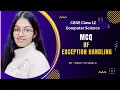 MCQs of Exception Handling in Python CUET Computer Science