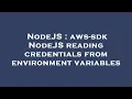NodeJS aws-sdk NodeJS reading credentials from environment variables