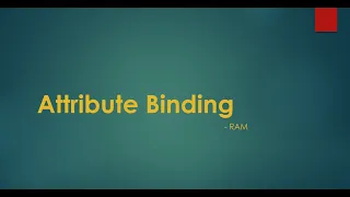 Attribute Binding in Angular