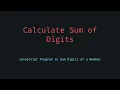 JavaScript Tutorial Calculate Sum of Digits of a Number