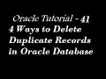 Delete Duplicate Records in Oracle Database