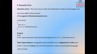 Lecture on C language Semantic Errors in C Program by Dr Ahtesham Farooqui