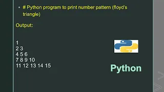 Python program to print number pattern floyd s triangle